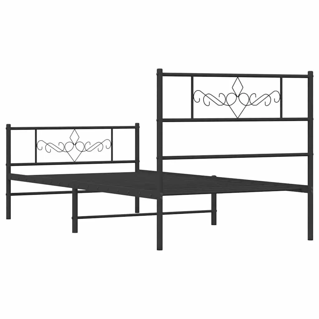 Metal Bed Frame King Single 107x203 cm Black