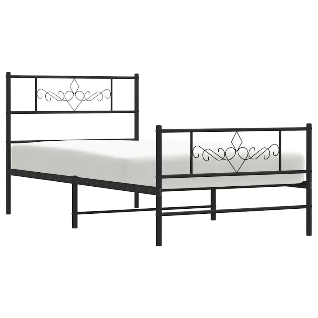 Metal Bed Frame King Single 107x203 cm Black