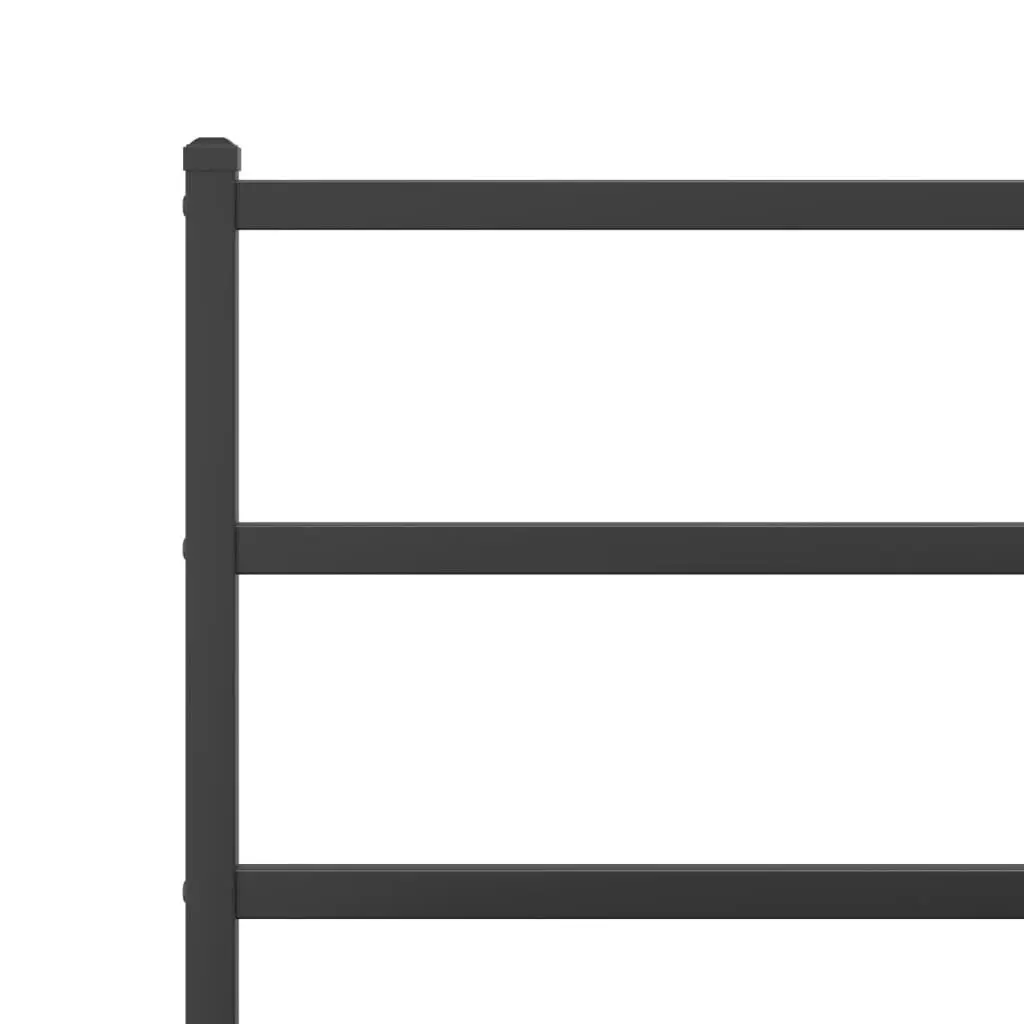 Metal Bed Frame Black 150x200 cm with Headboard Steel Slats Centre Legs