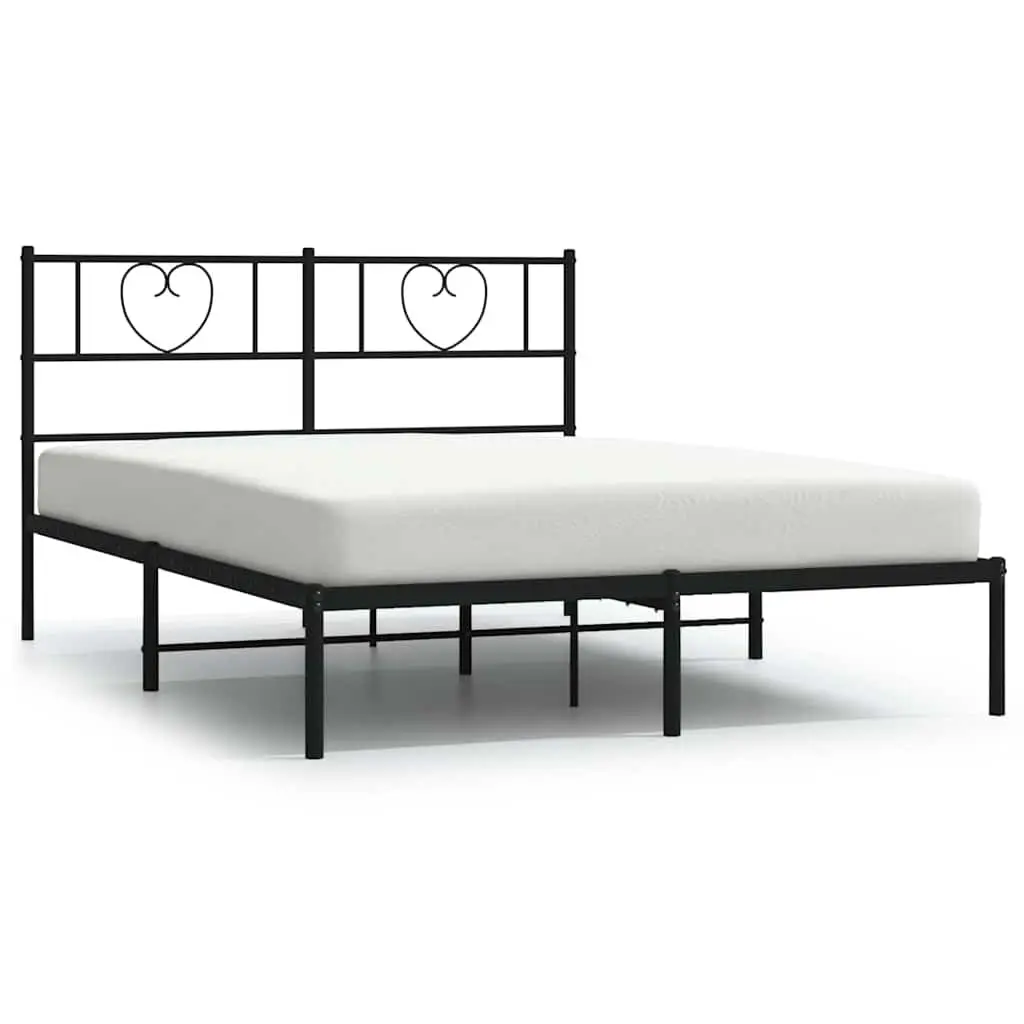 Metal Bed Frame Black 150x200 cm Platform Bedroom Furniture