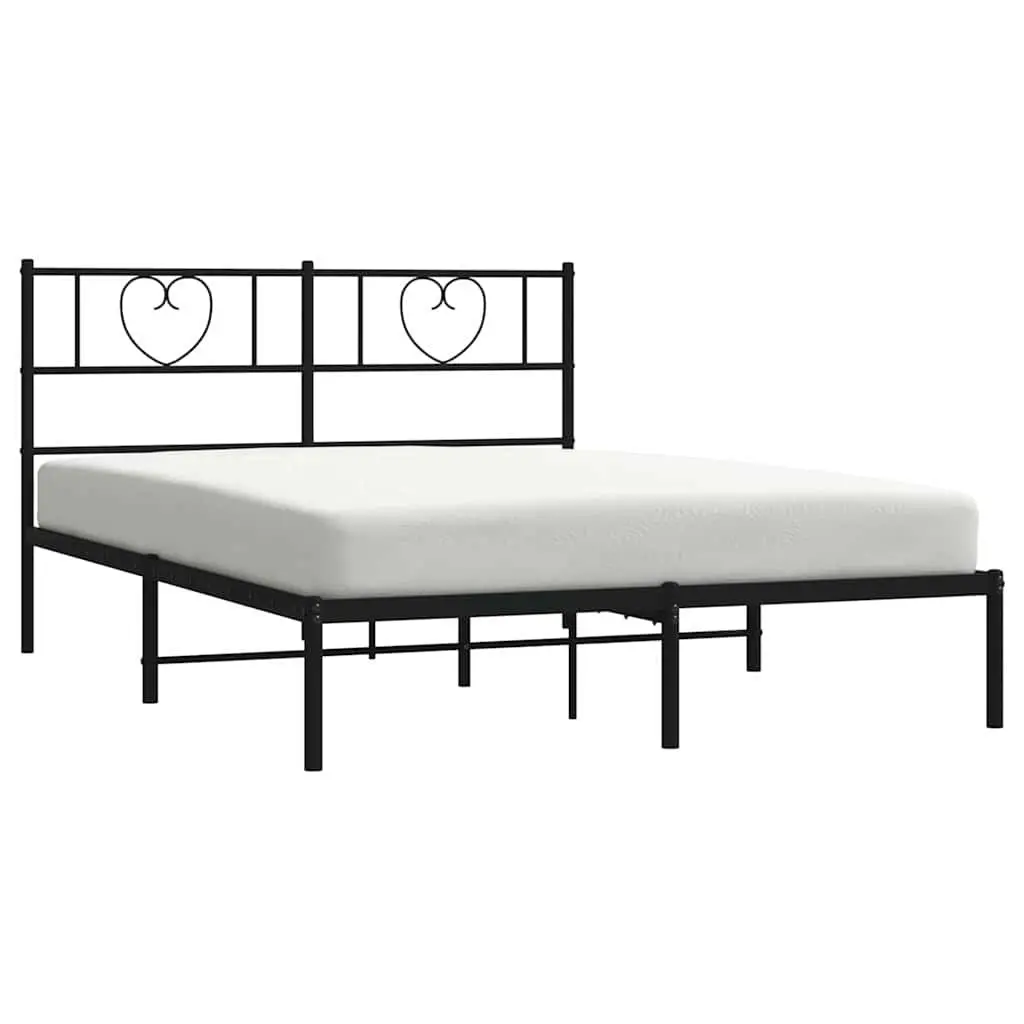 Metal Bed Frame Black 150x200 cm Platform Bedroom Furniture