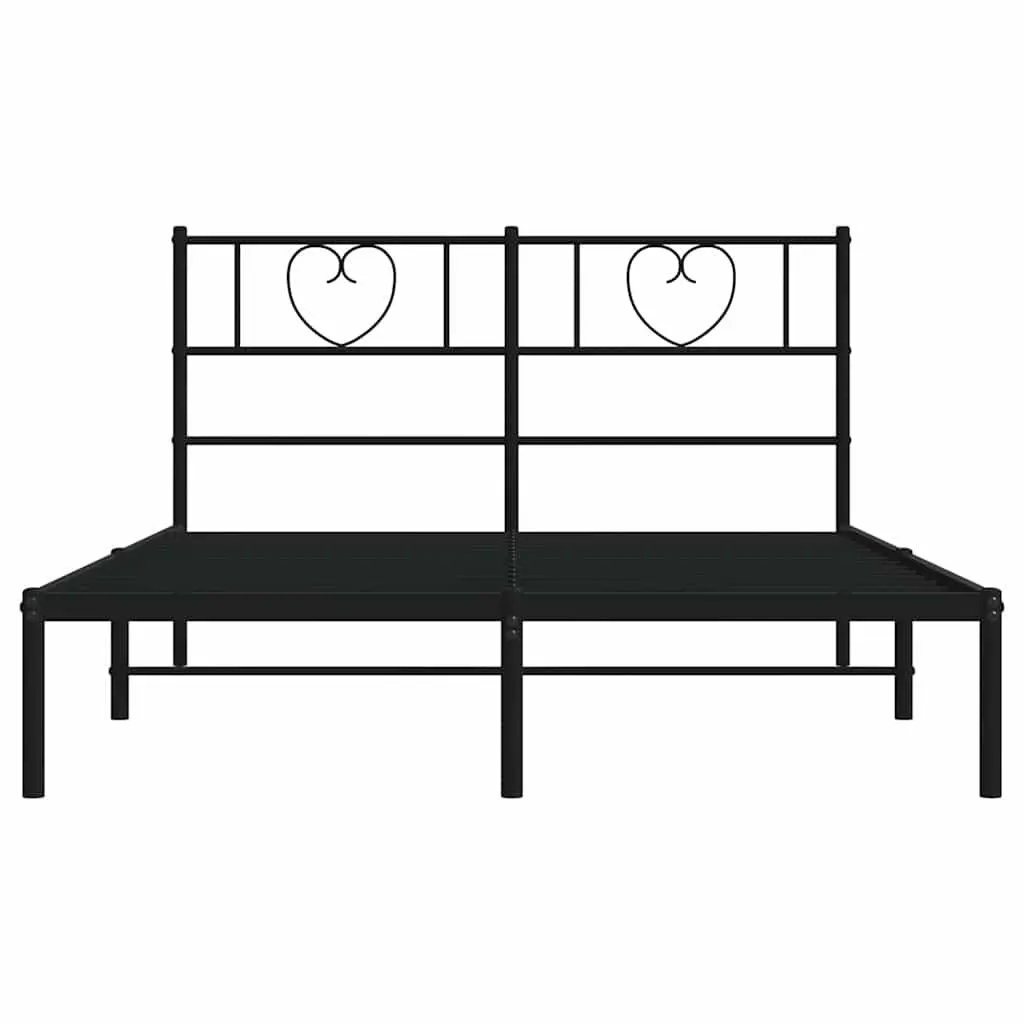 Metal Bed Frame Black 150x200 cm Platform Bedroom Furniture