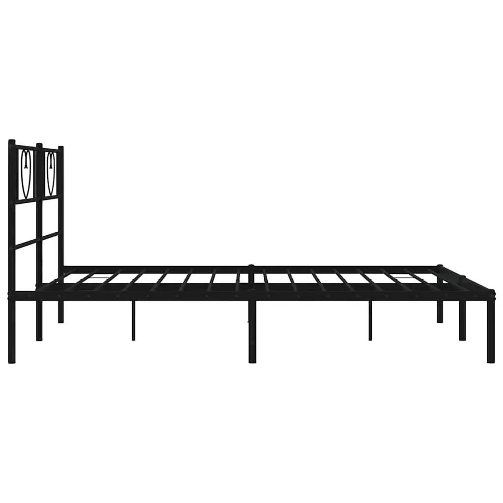 Metal Bed Frame Black 150x200 cm Platform Bedroom Furniture