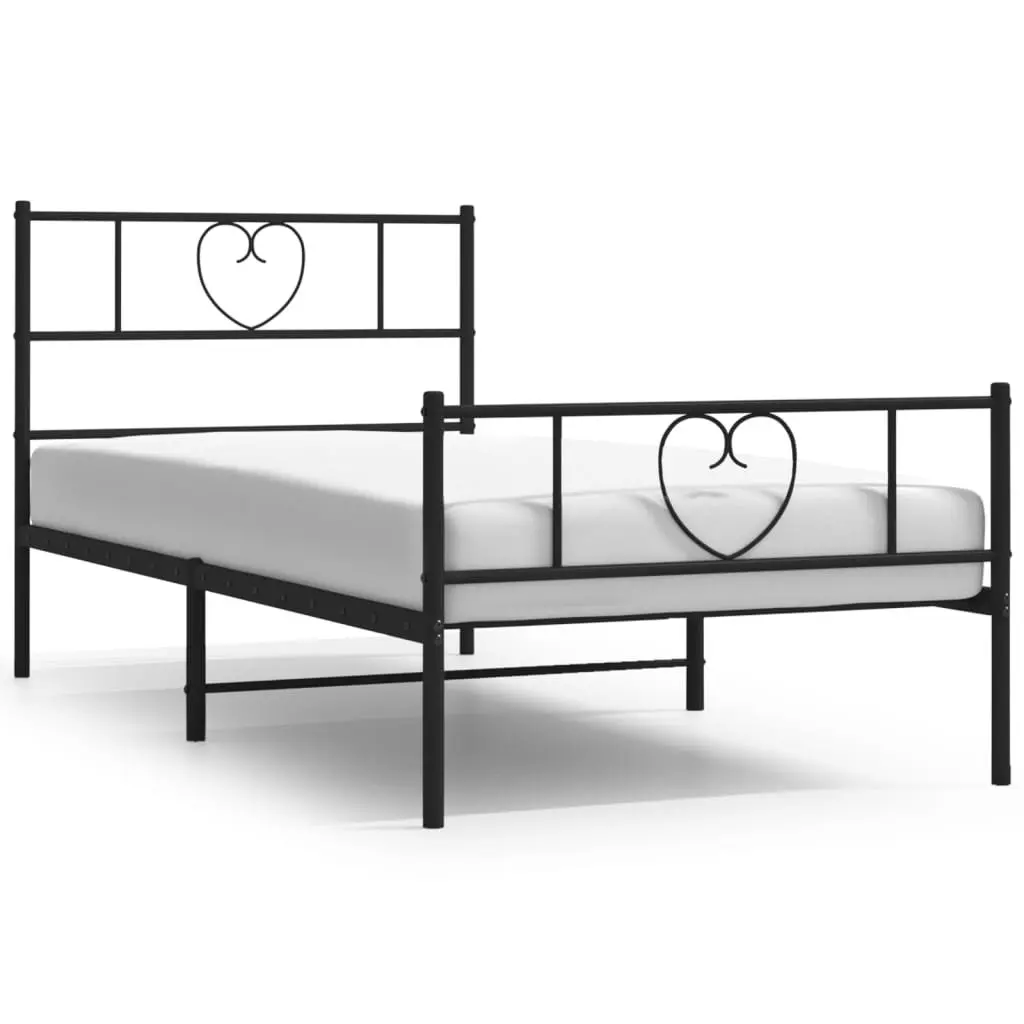 Metal Bed Frame King Single 107x203 cm Black Bedroom Furniture