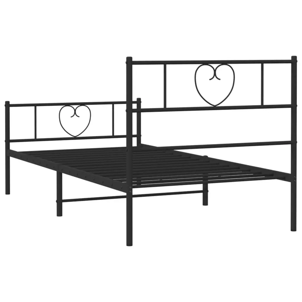 Metal Bed Frame King Single 107x203 cm Black Bedroom Furniture