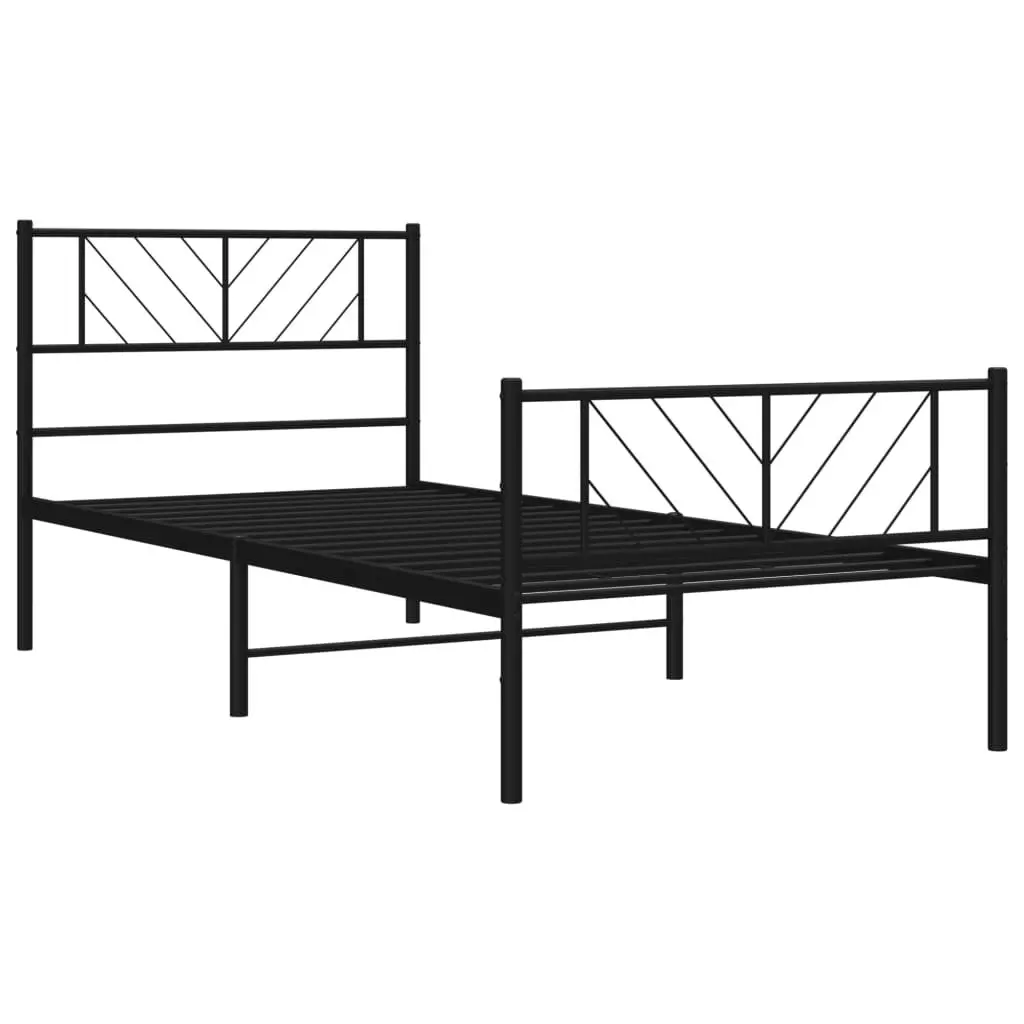 Metal Bed Frame King Single 107x203 cm Black Bedroom Furniture