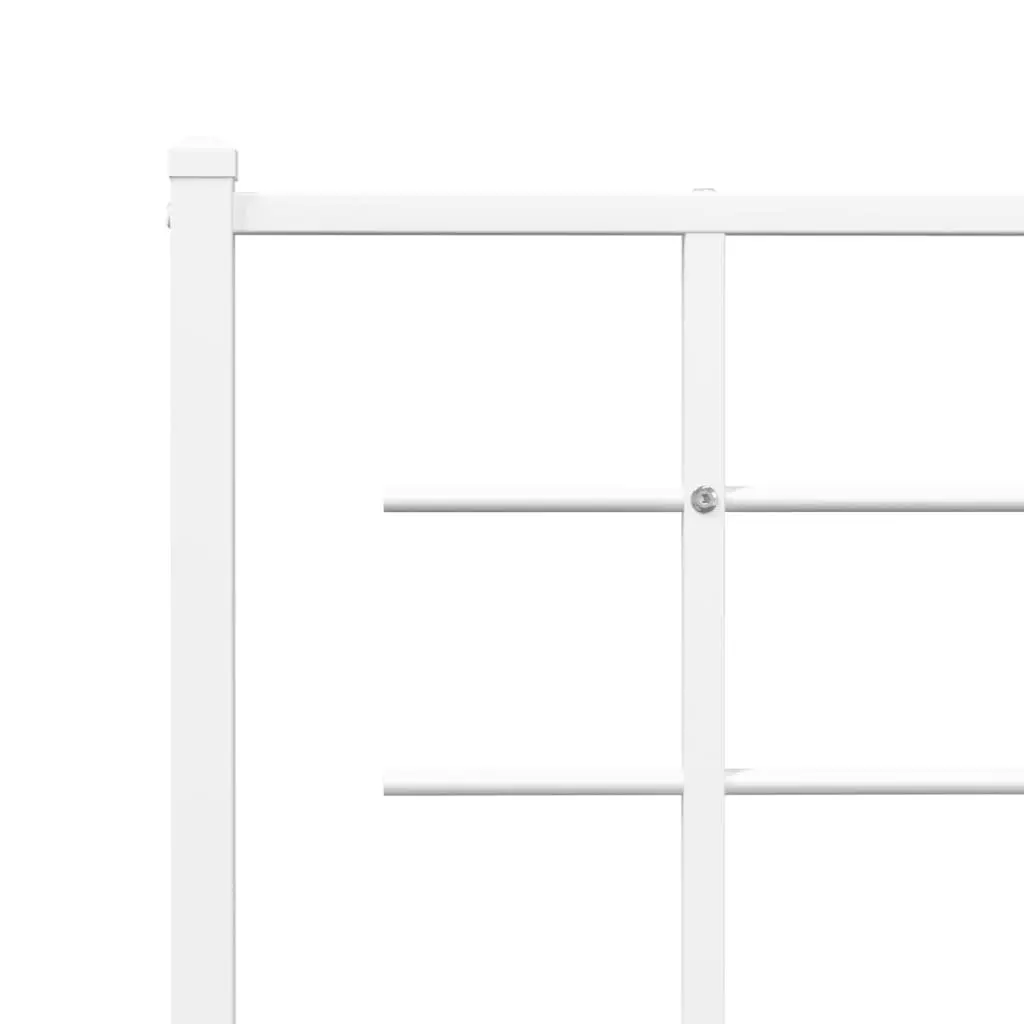 Metal Bed Frame Slatted Base 150x200 cm White