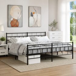 Reliable King Size Black Metal Bed Frame for Your Home