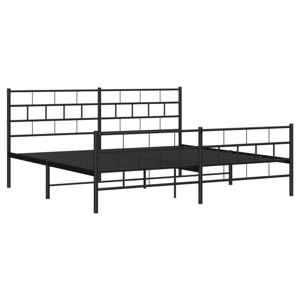 Metal Bed Frame King Size 183x203cm Black Bedroom Furniture