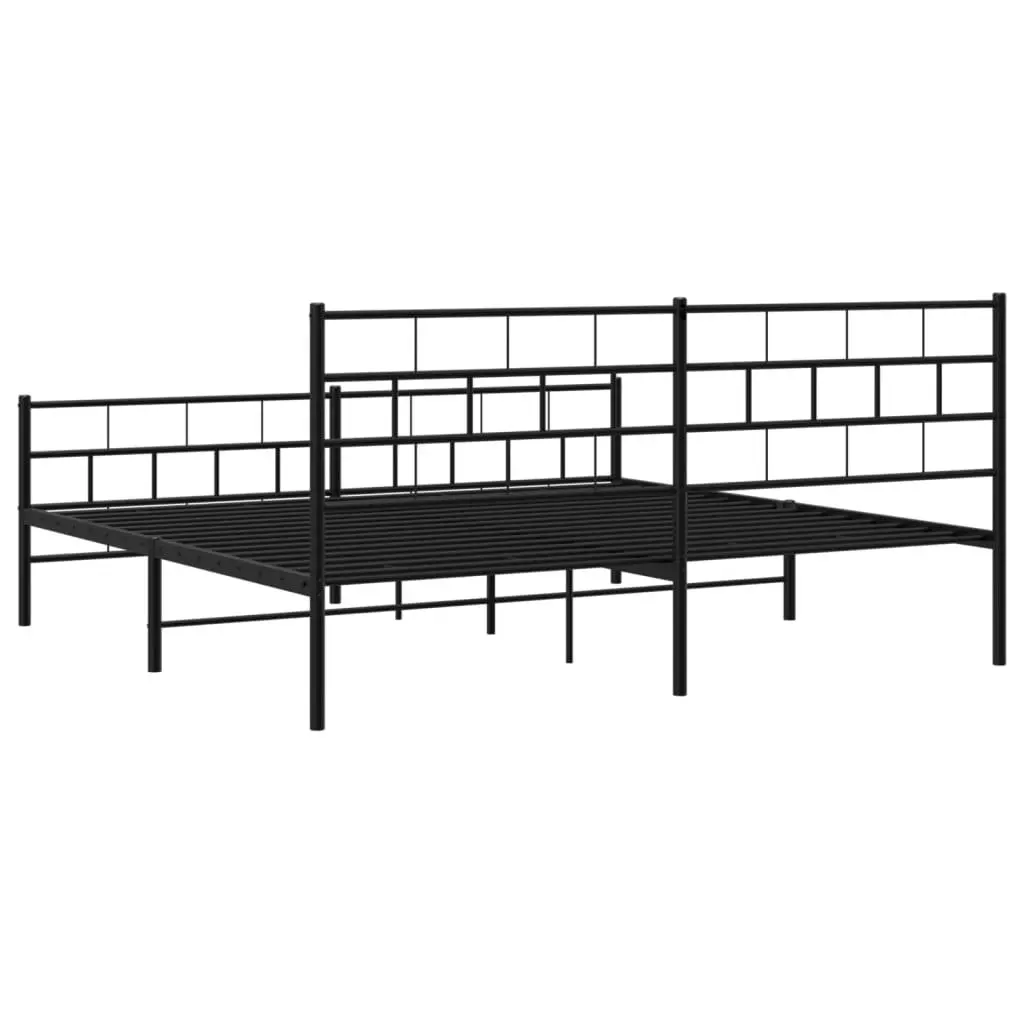 Metal Bed Frame King Size 183x203cm Black Bedroom Furniture