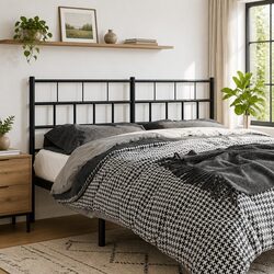 Metal Headboard 135 cm Black Bed Header Bedroom Furniture Stylish Design