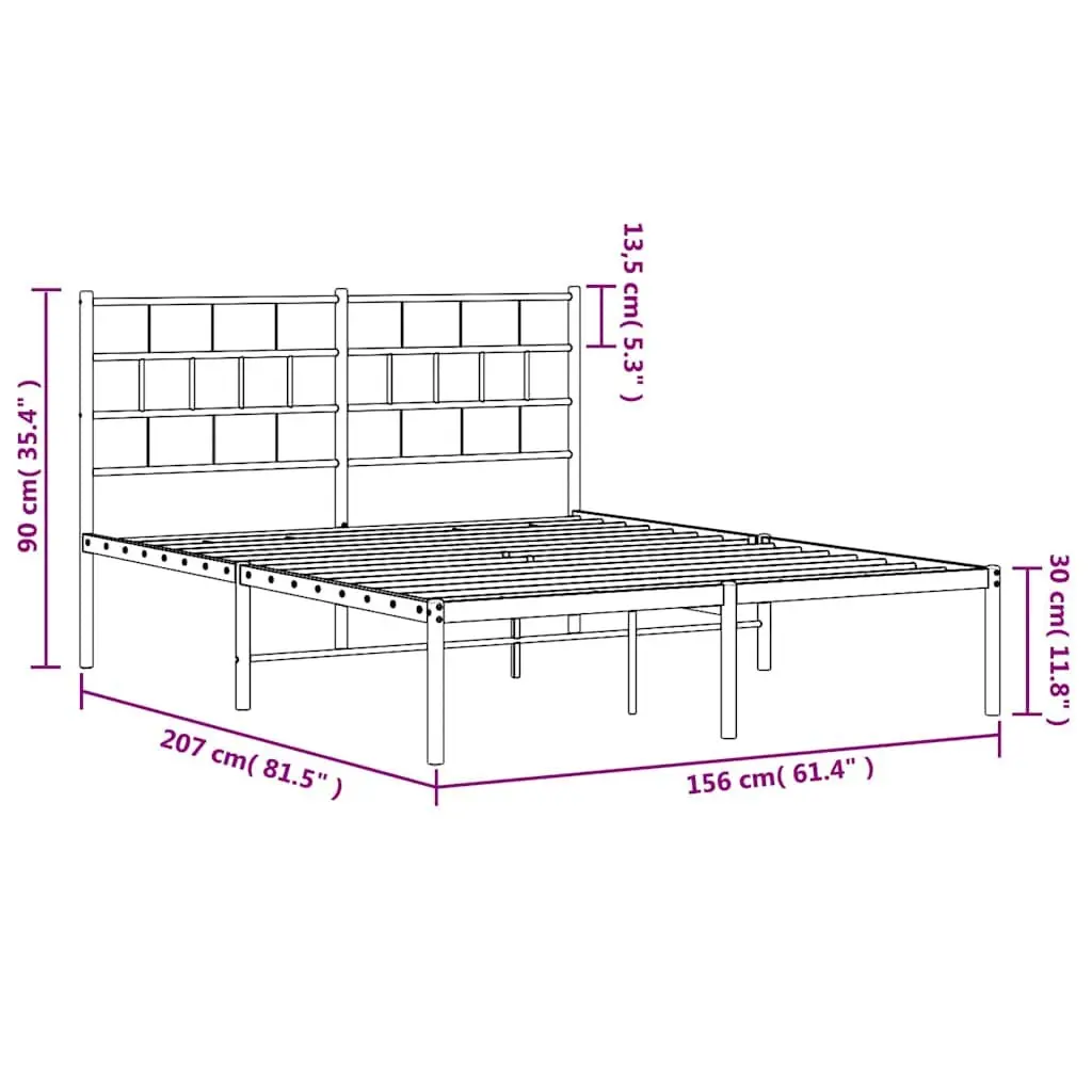 Metal Bed Frame with Storage Space Underneath