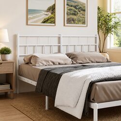 Reliable Metal Headboard in White for Comfort and Style