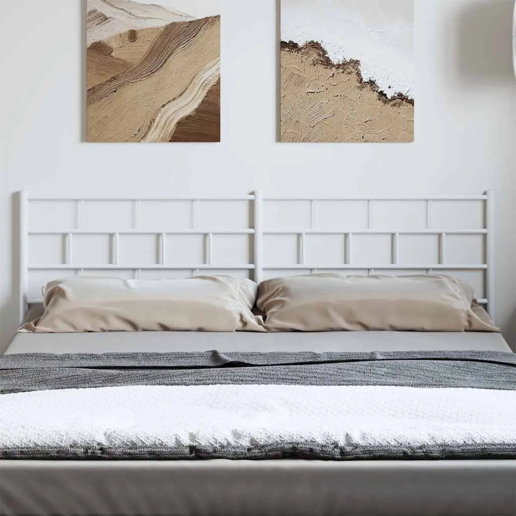 Metal Headboard White 180cm Bed Frame Header Bedroom Furniture Sturdy Design