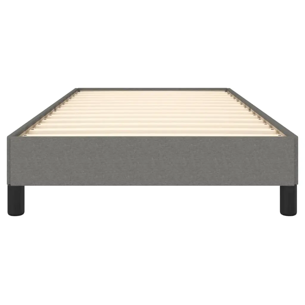 King Single Bed Frame Grey Fabric Upholstered Plywood Slats Sturdy Support Legs
