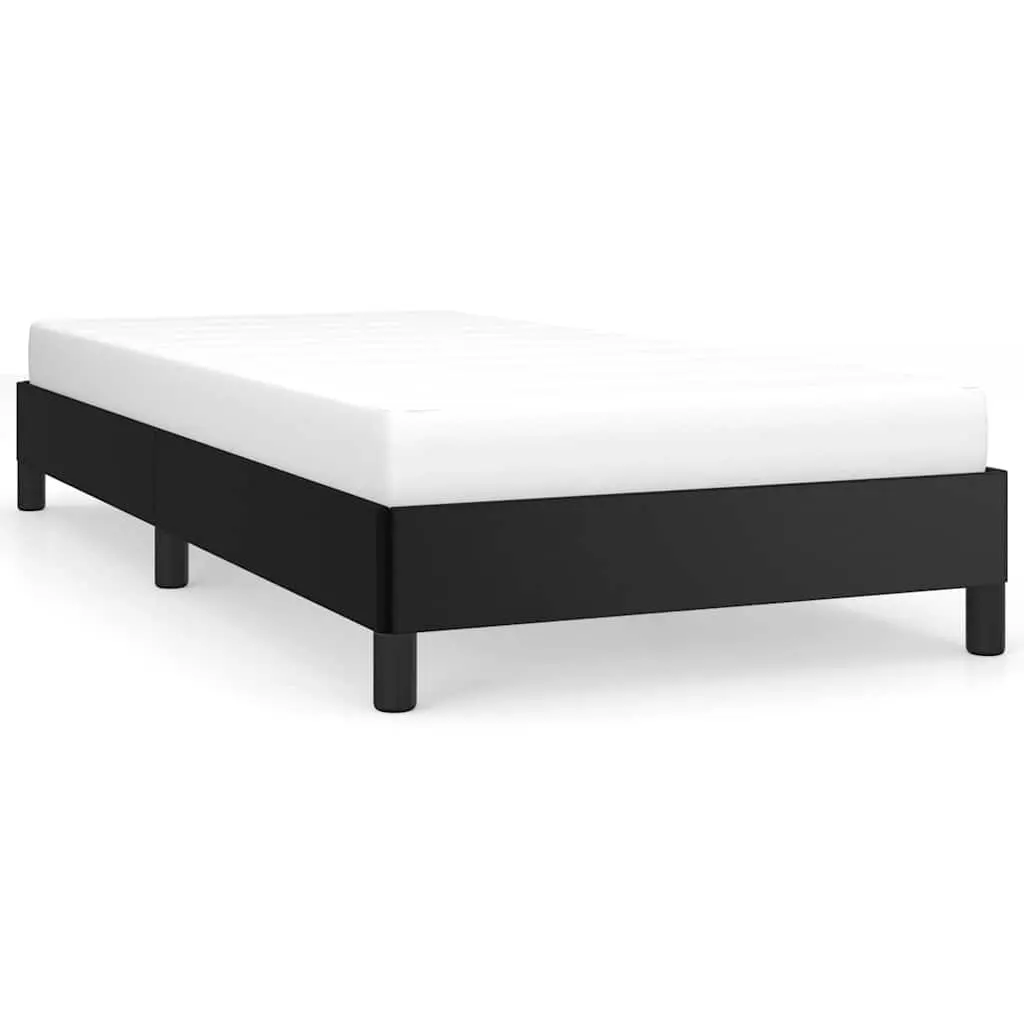 King Single Bed Frame Black Faux Leather Upholstered Bedroom Furniture No