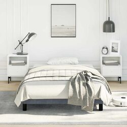 King Single Bed Frame in Grey Velvet