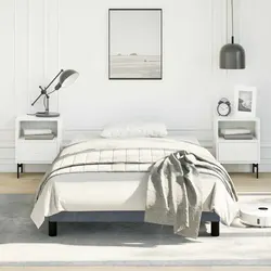 King Single Bed Frame in Grey Velvet