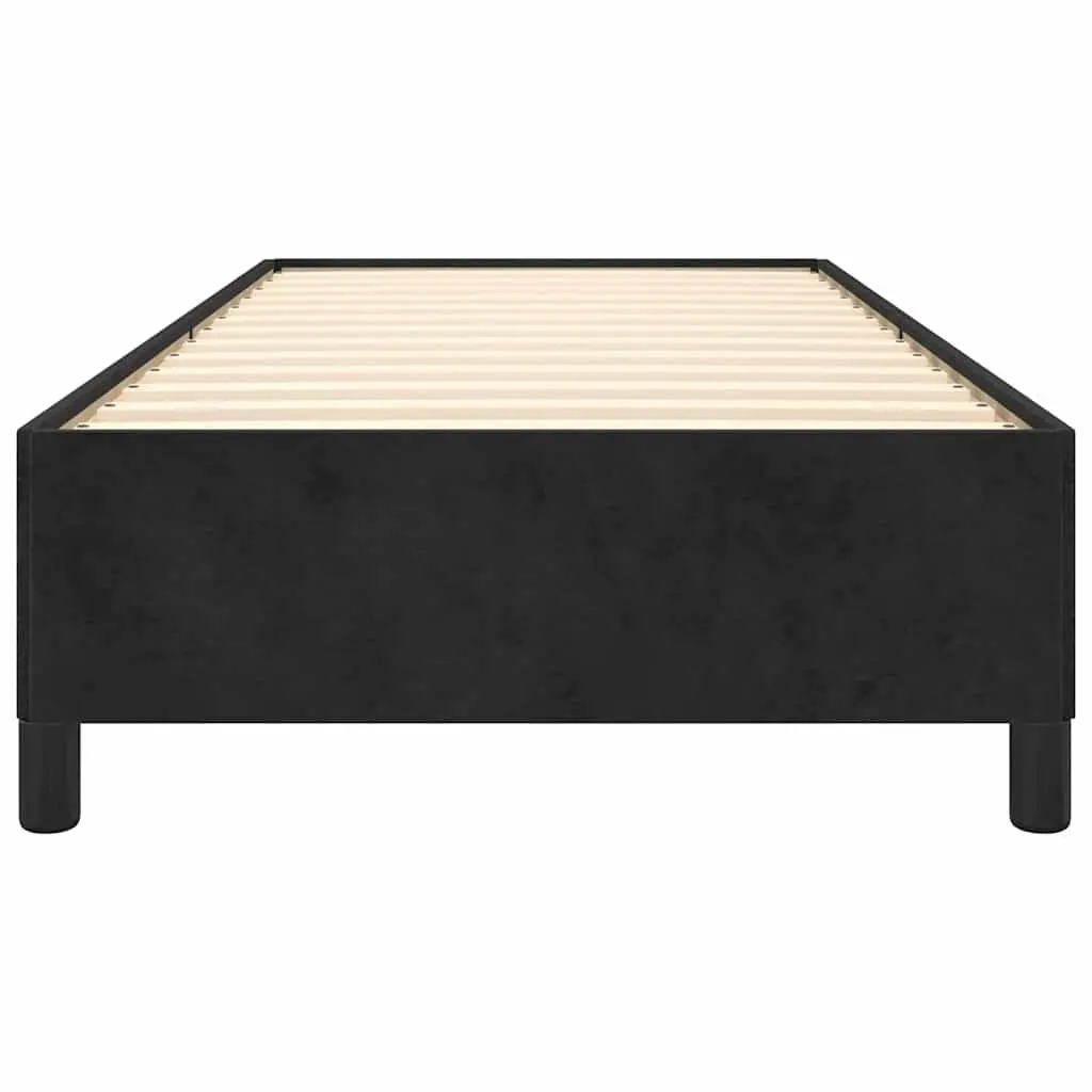 King Single Bed Frame Black Velvet Upholstered Platform