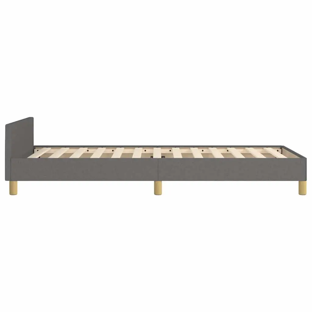 Bed Frame King Single Size Grey Fabric Headboard
