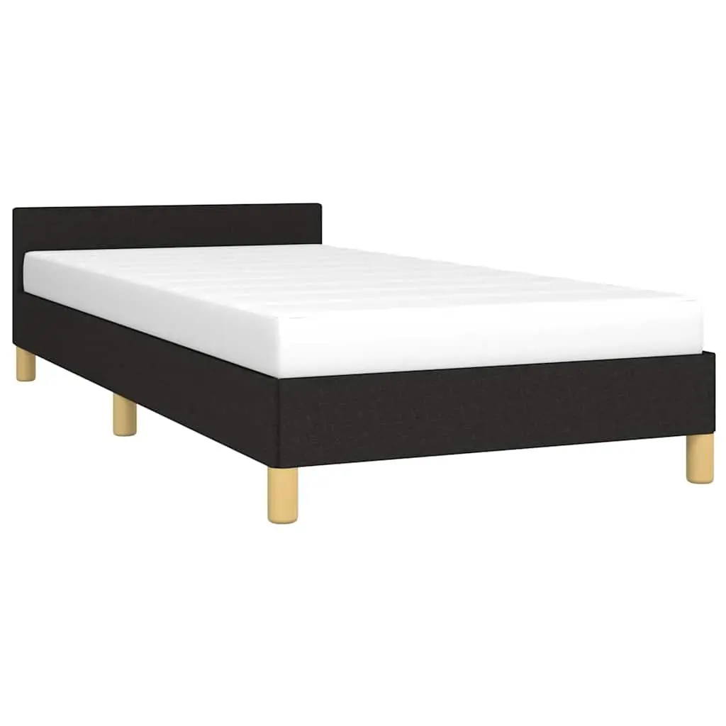 King Single Bed Frame Black Fabric Upholstered Bedroom Furniture