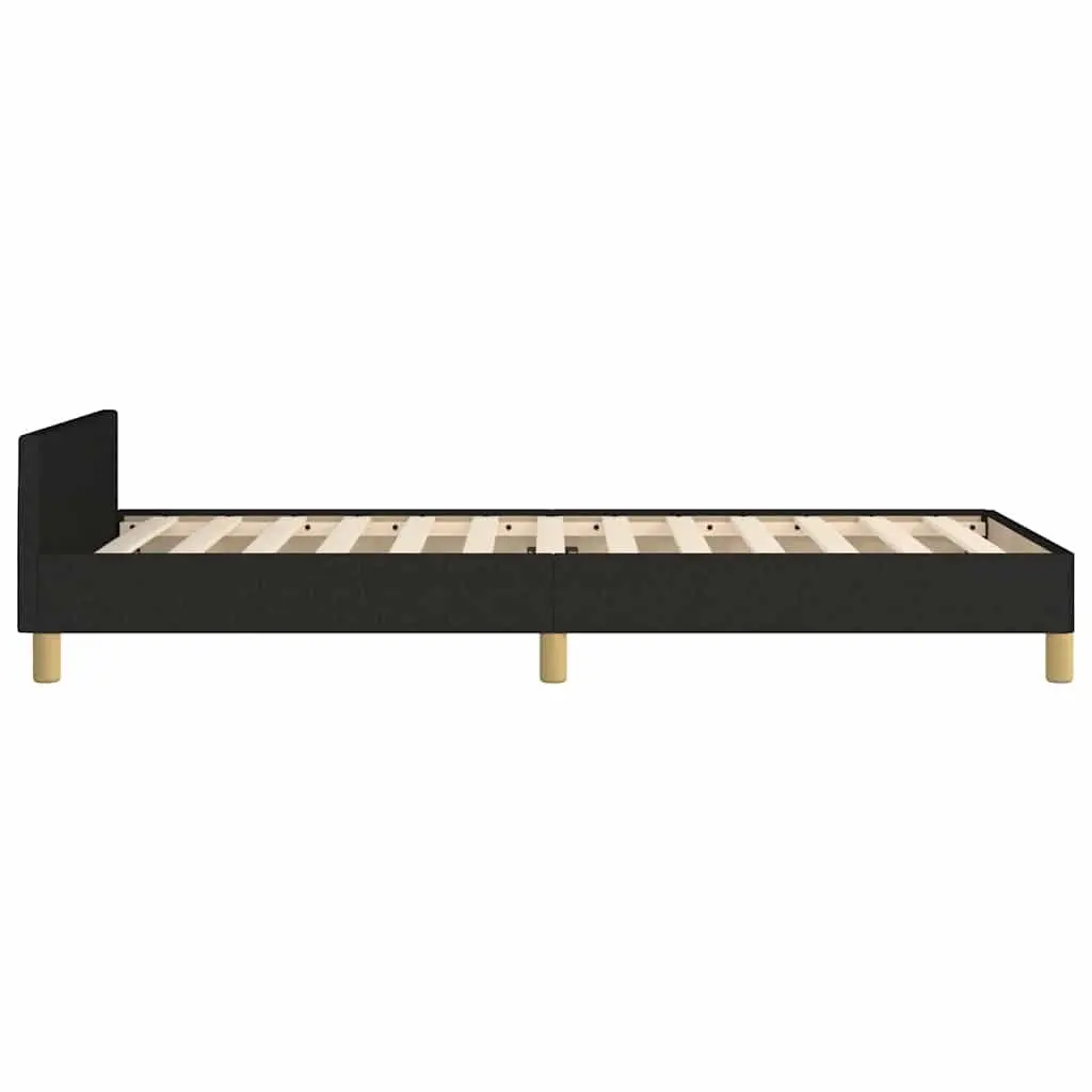 King Single Bed Frame Black Fabric Upholstered Bedroom Furniture