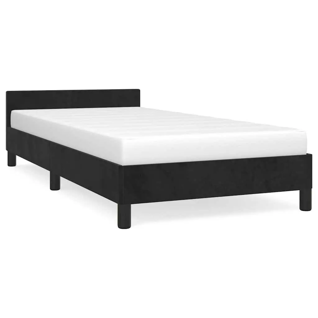 Black Velvet King Single Bed Frame for Comfort