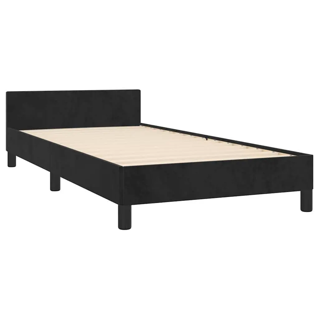 Black Velvet King Single Bed Frame for Comfort