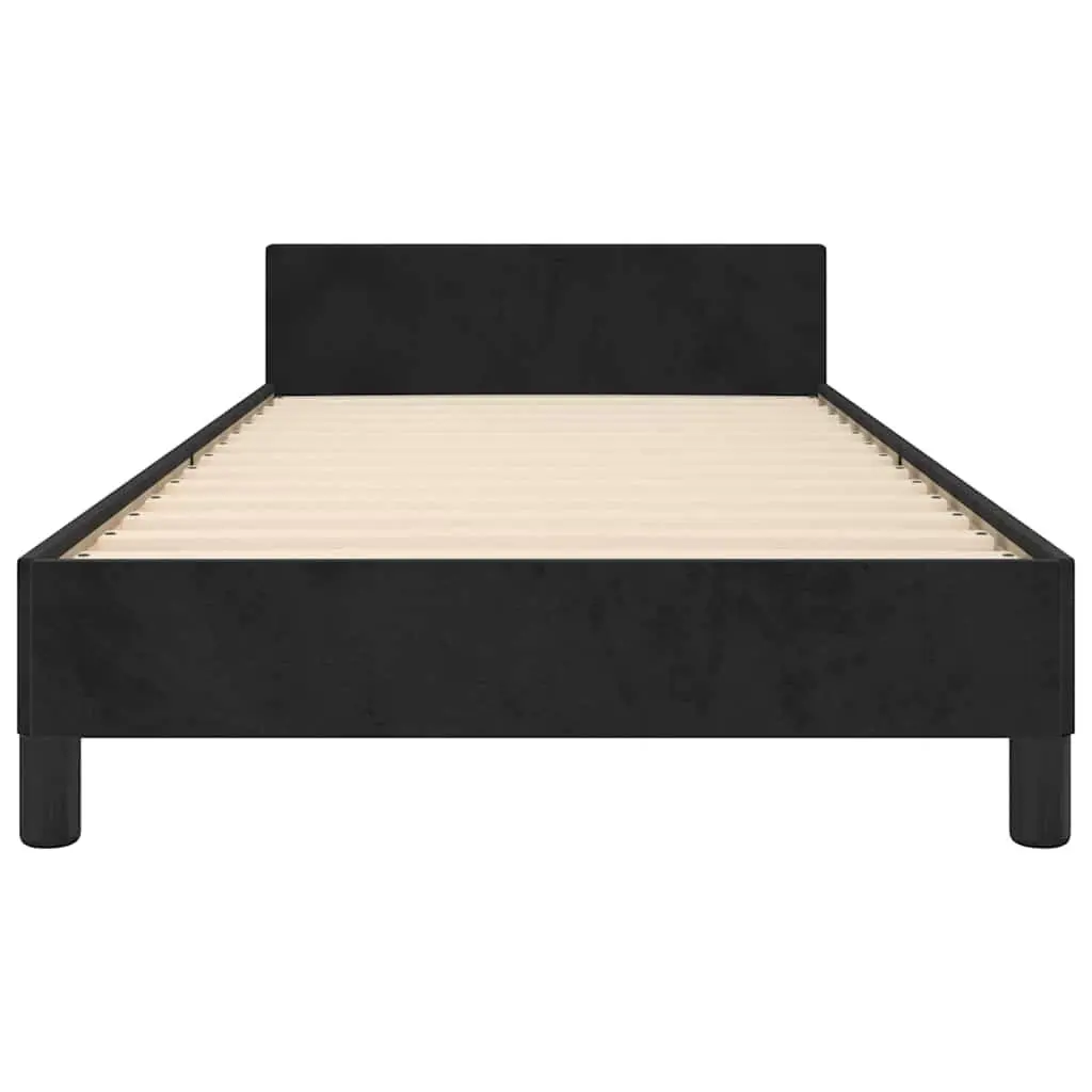 Black Velvet King Single Bed Frame for Comfort