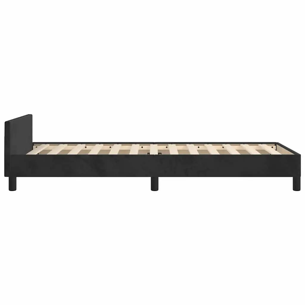 Black Velvet King Single Bed Frame for Comfort