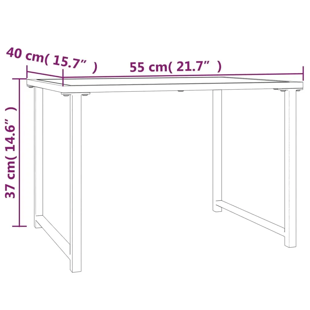 Garden Table Anthracite Outdoor Leisure 55x40x37cm Steel Frame