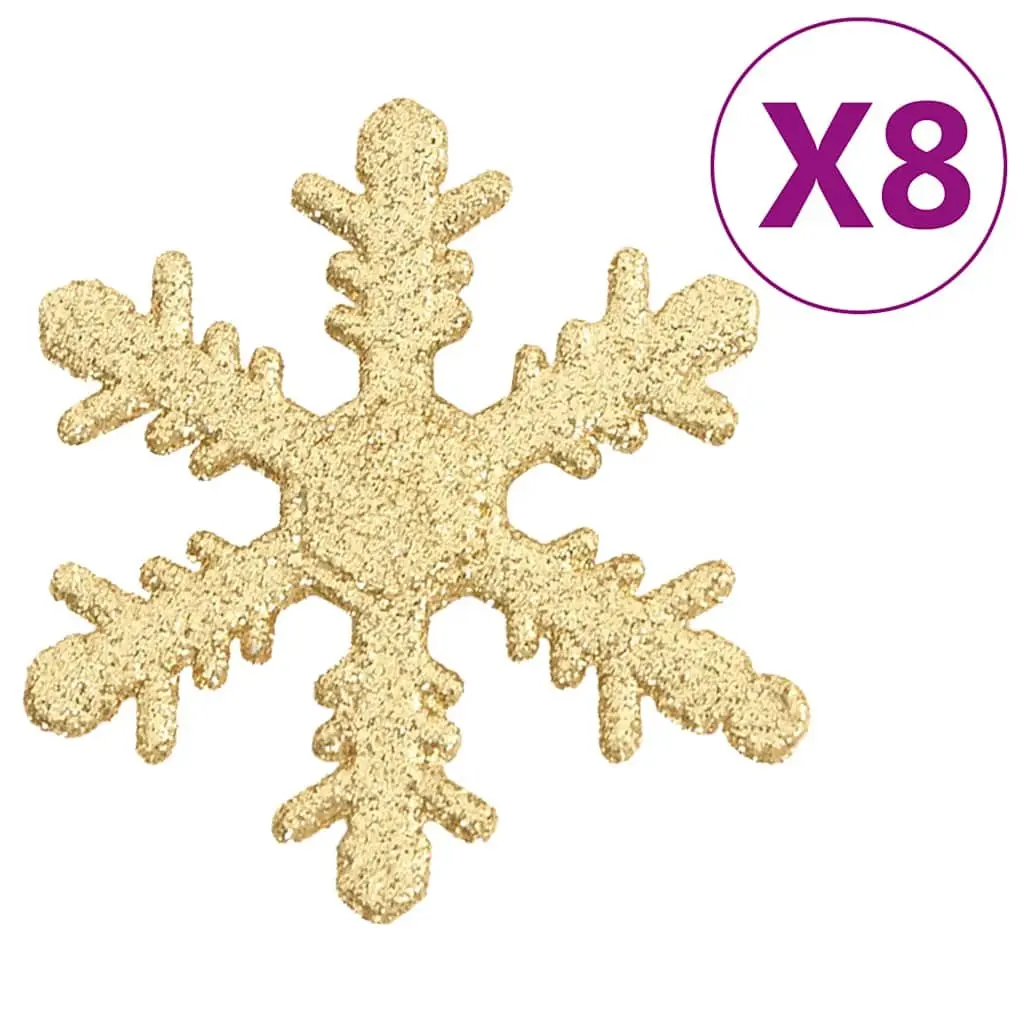 111 Piece Christmas Bauble Set Gold Shatterproof Ornaments Multiple Sizes