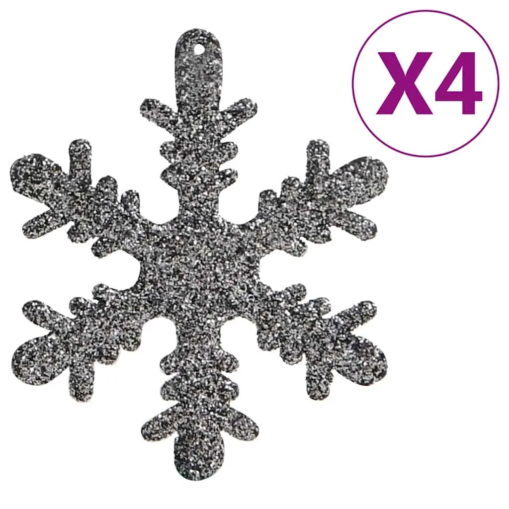 Christmas Bauble Set 111 Piece Shatterproof Ornaments White Grey