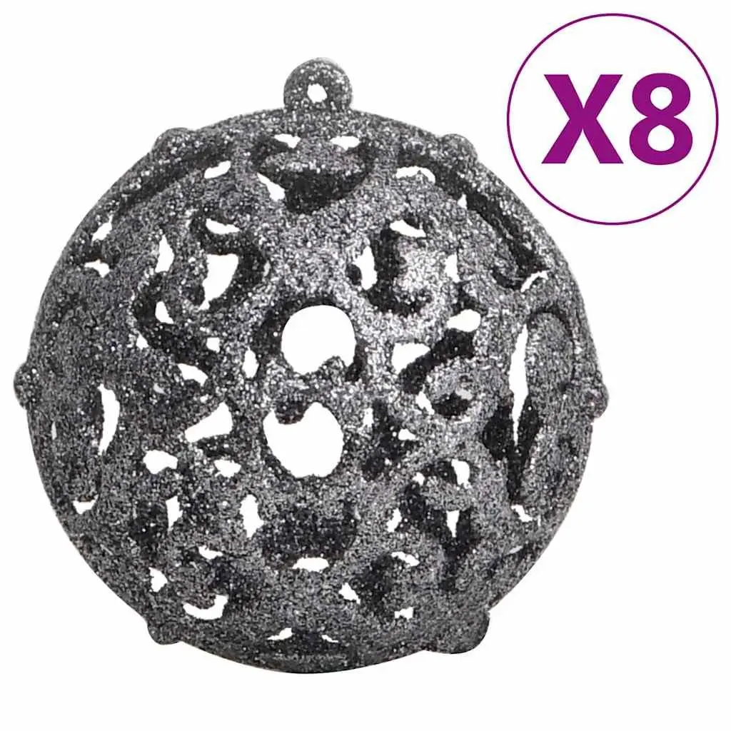 Christmas Bauble Set 111 Piece Shatterproof Ornaments White Grey