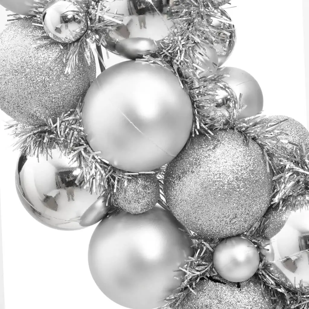 Christmas Wreath Holiday Decoration 45cm Silver