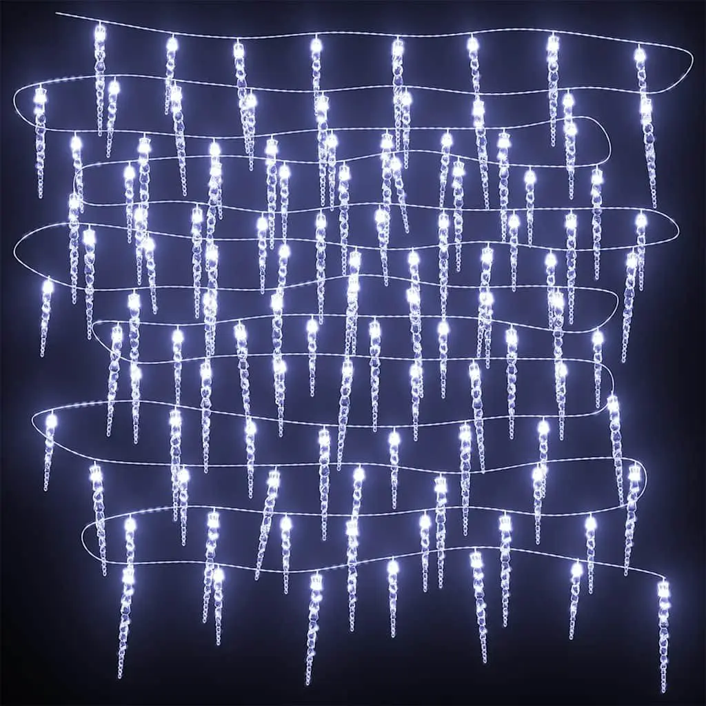 Christmas Icicle Light 200 LEDs Cold White 20m Indoor Outdoor Holiday Decoration