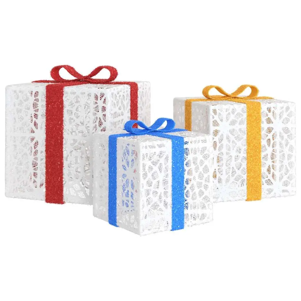 Christmas Decorative Boxes LED Warm White Set of 3 Holiday Lighting