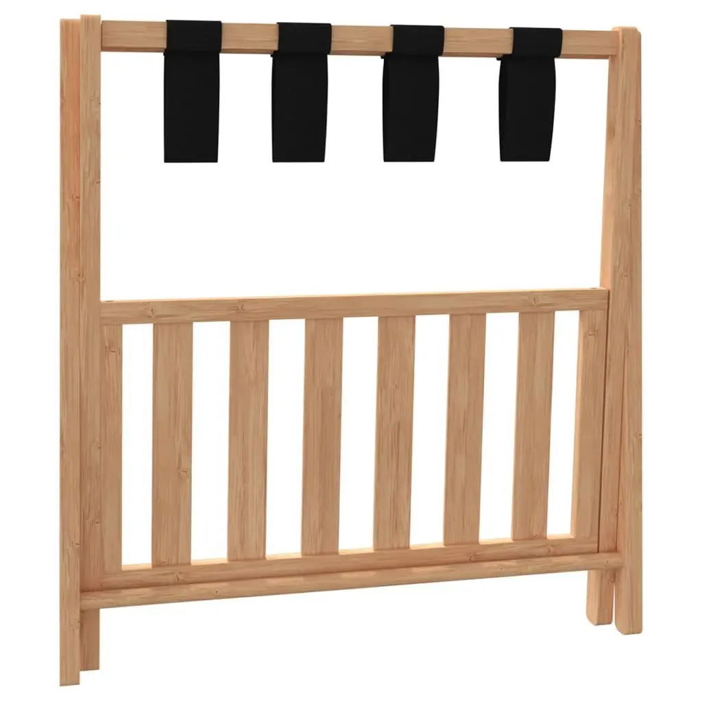 Luggage Rack Bamboo Foldable Suitcase Stand with Shelves Storage Organiser Brown 68 x 38 x 58 cm