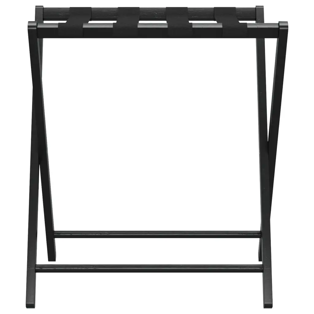 Luggage Rack Foldable Suitcase Stand Black Bamboo 68.5 x 38 x 58 cm