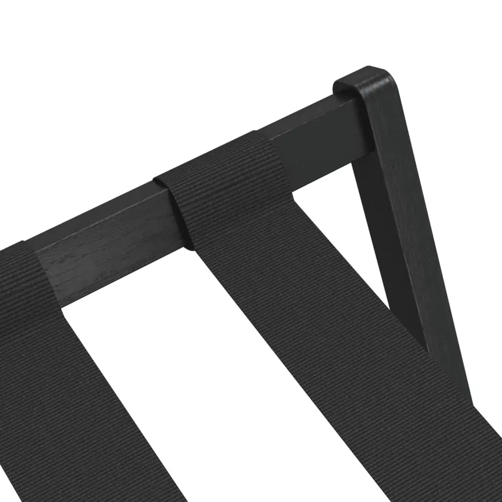 Luggage Rack Foldable Suitcase Stand Black Bamboo 68.5 x 38 x 58 cm