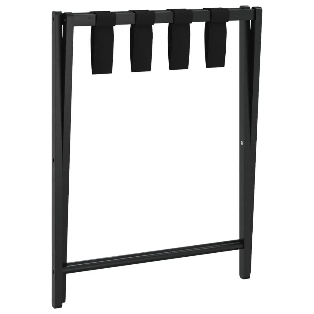 Luggage Rack Foldable Suitcase Stand Black Bamboo 68.5 x 38 x 58 cm