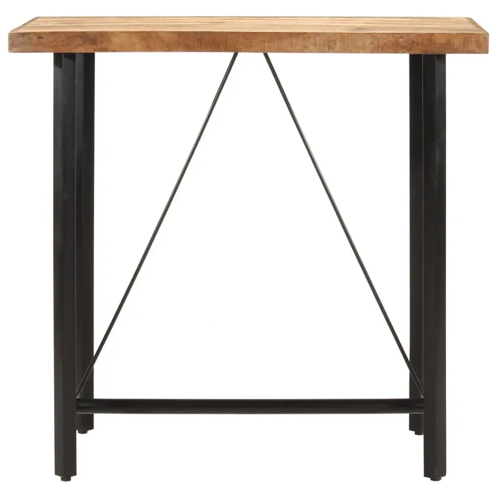 Bar Table Solid Wood Mango Iron Frame 110x55x107 cm Brown
