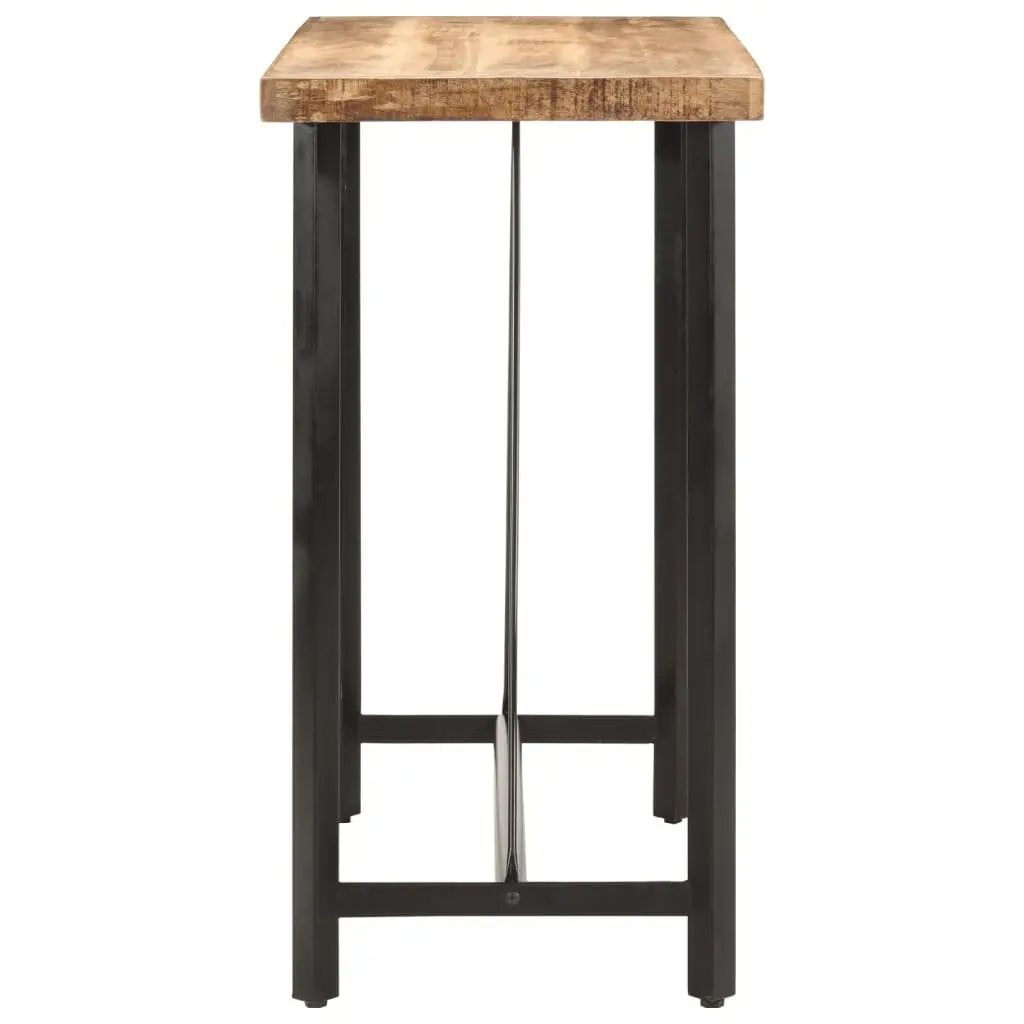 Bar Table Solid Wood Mango Iron Frame 110x55x107 cm Brown