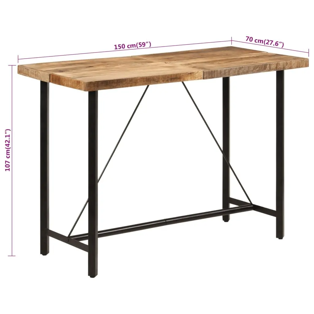 Bar Table with Mango Wood and Iron Frame