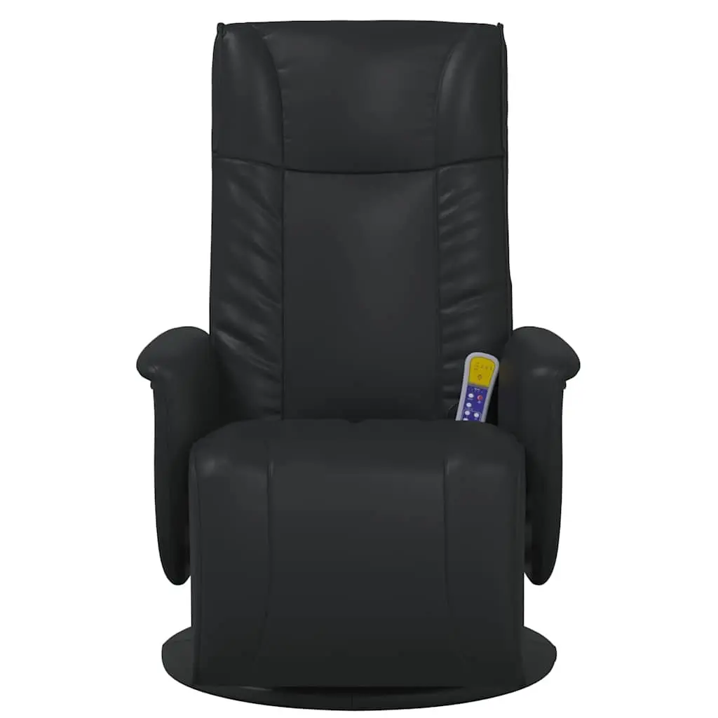 Massage Recliner Chair in Black Faux Leather