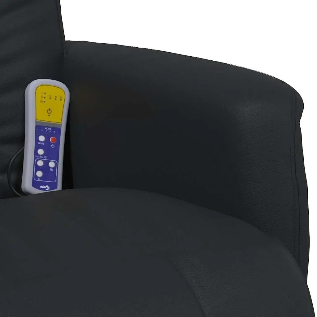 Massage Recliner Chair in Black Faux Leather