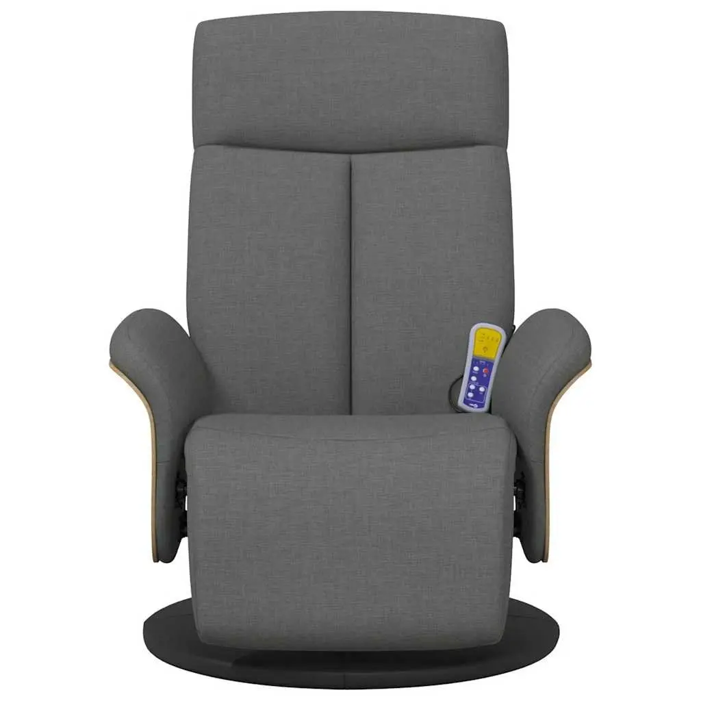Recliner Chair Massage Function Adjustable Backrest Footrest Swivel Grey