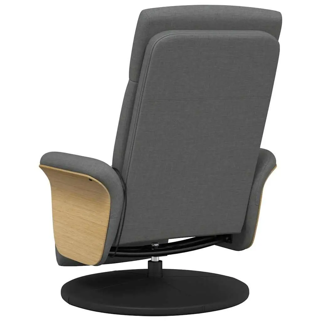 Recliner Chair Massage Function Adjustable Backrest Footrest Swivel Grey