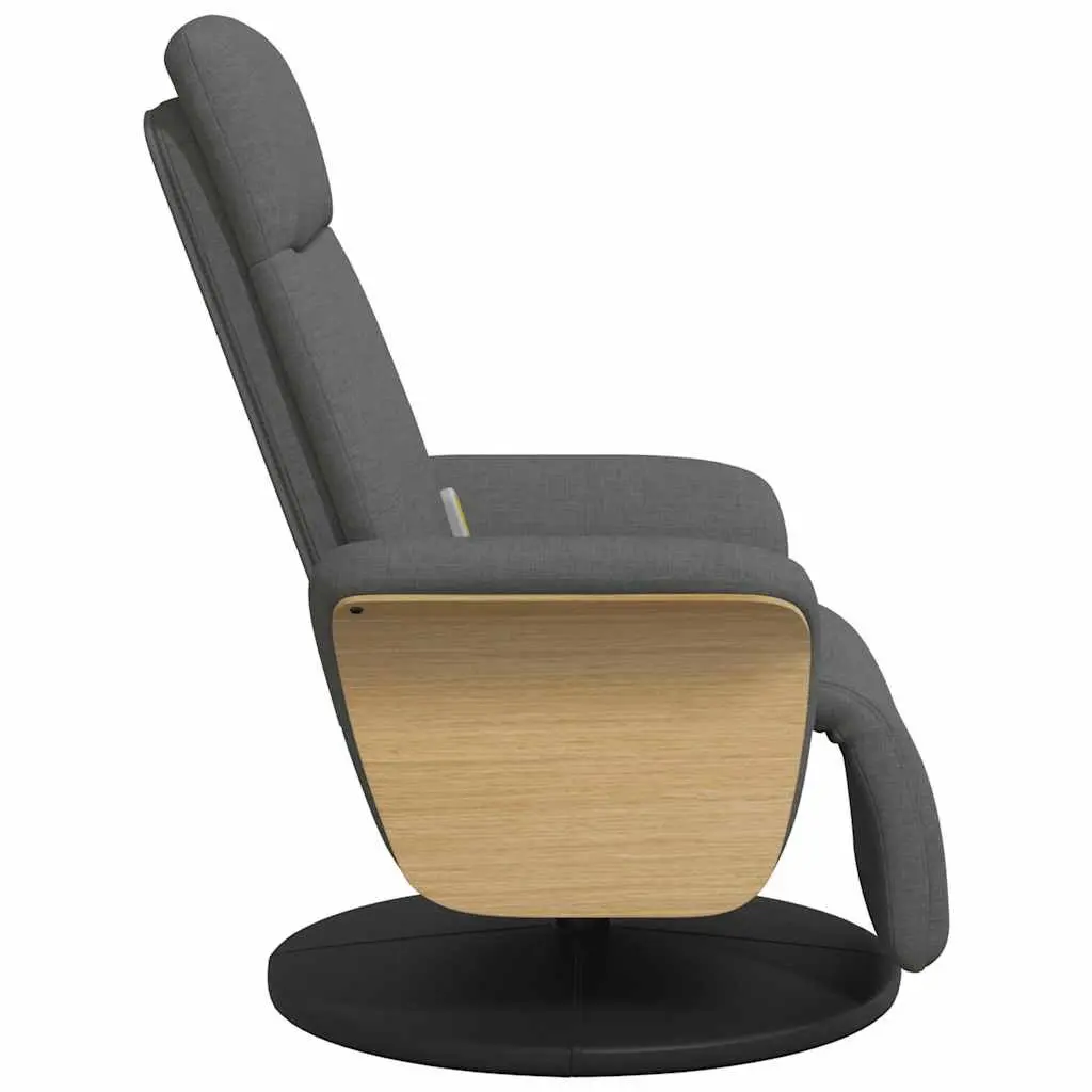 Recliner Chair Massage Function Adjustable Backrest Footrest Swivel Grey