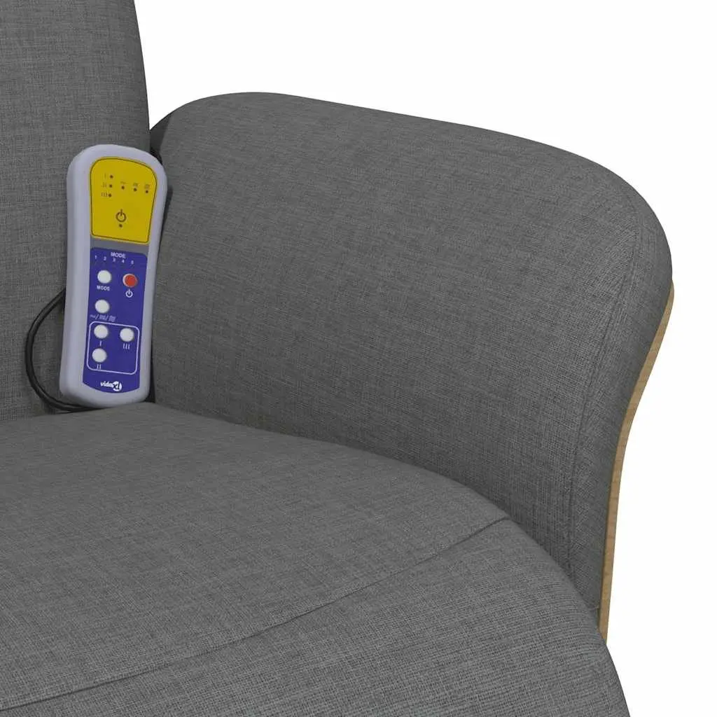 Recliner Chair Massage Function Adjustable Backrest Footrest Swivel Grey